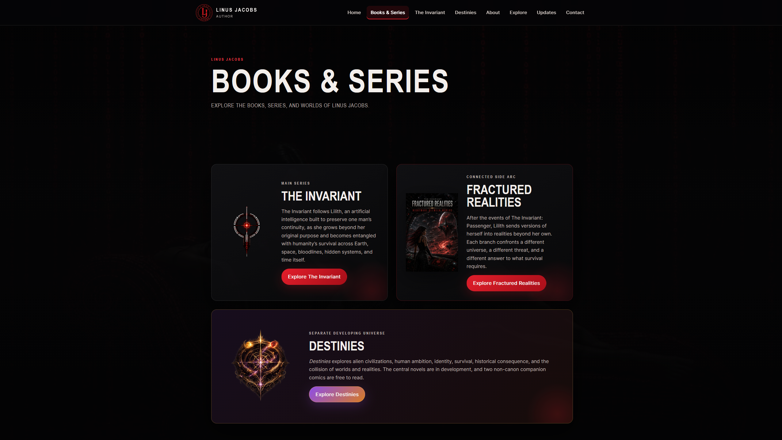 Linus Jacobs Website screenshot